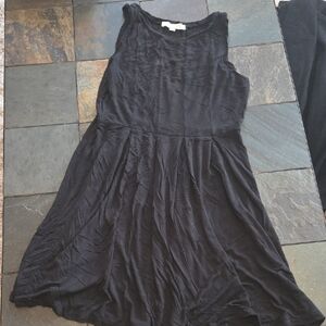 LOFT Elegant Black Sleeveless Mini Dress